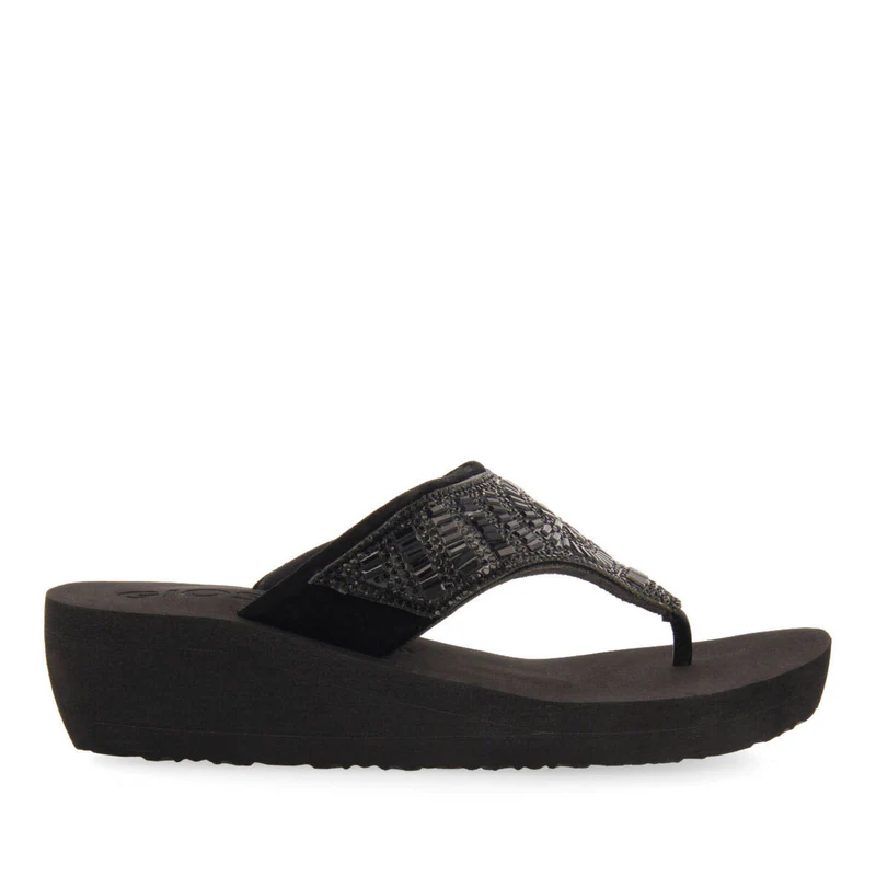 Suresnes women's black wedges with decorative stones 35