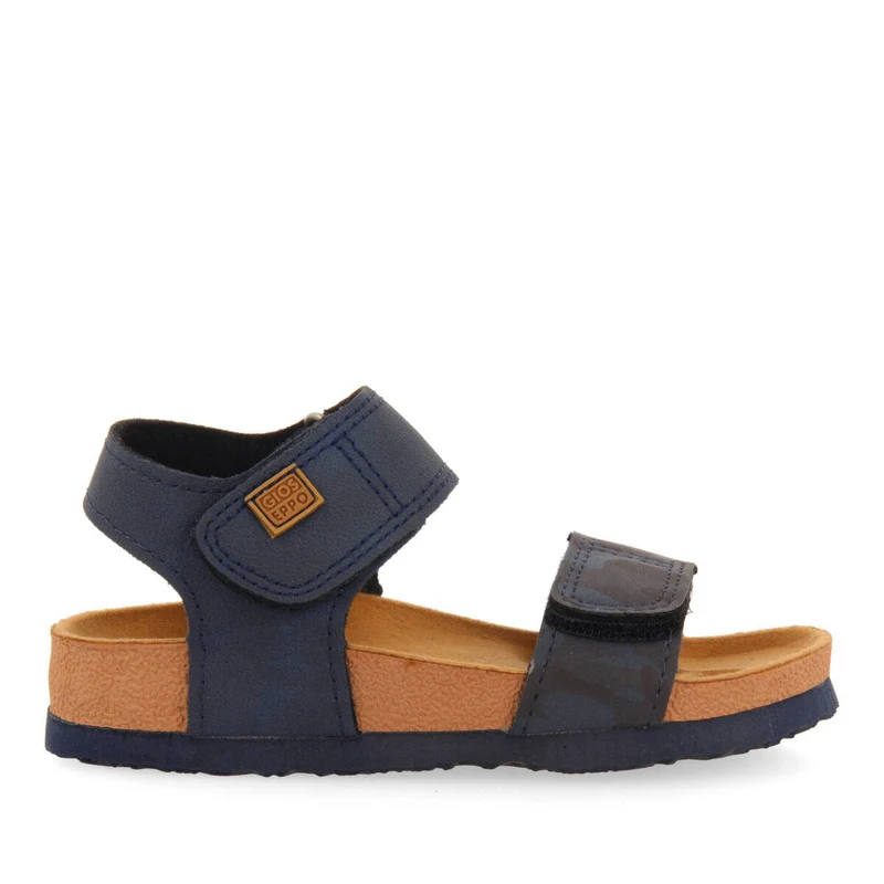 Abat boys navy blue and camouflagerint footbed sandals 35