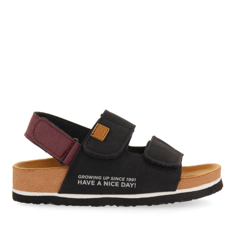 Gerais boys black footbed sandals 36