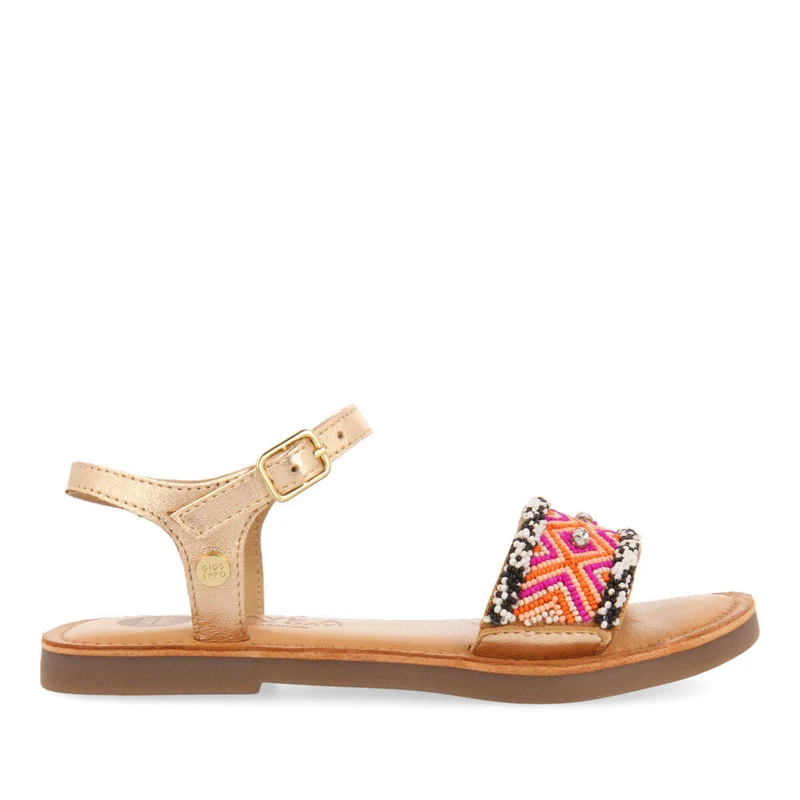 Censy girls leather sandals with geometric details 36