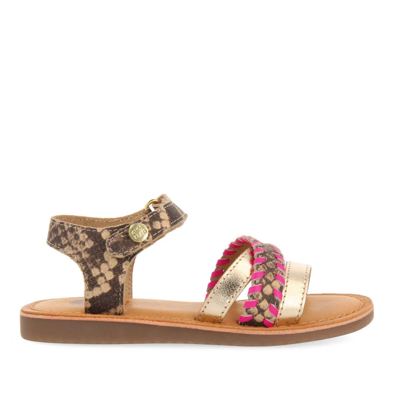 Dota girls sandals with neon fuchsia details and animalrint 28