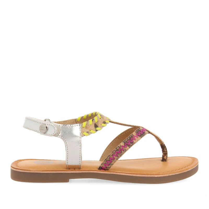 Druillat girls multicoloured leather sandals 34