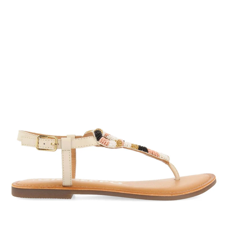Mandaue women's flat sandals with decorative multicoloured beads 39