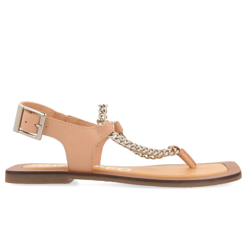 Goyave women's nude sandals with decorative chain 37