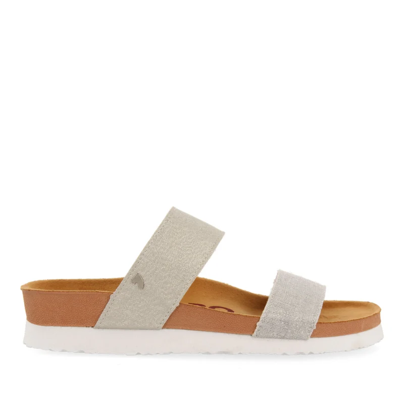 Whittier women's footbed sandals with silver straps 38