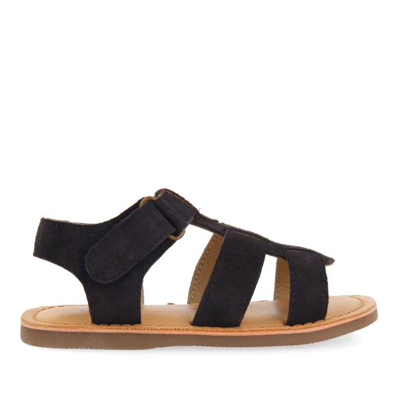Anaco boys navy blue leather strappy sandals 23