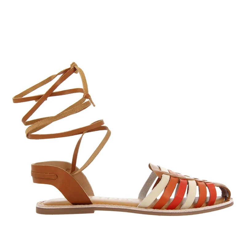 Ransart women's multicoloured multi-strap roman sandals with laces 36