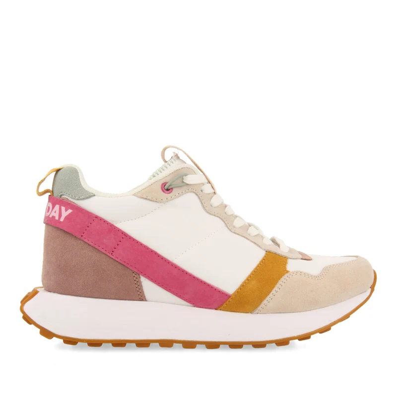 Vincly women's white retro-style sneakers with inner wedges 35