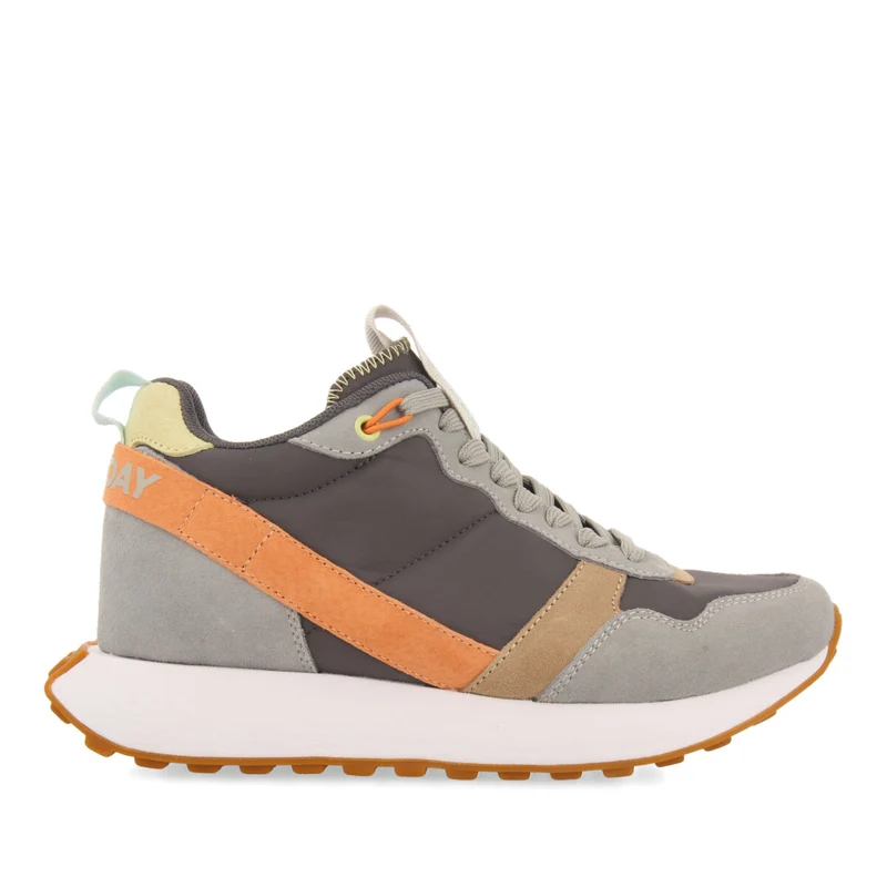 Vincly women's grey retro-style sneakers with inner wedges 35