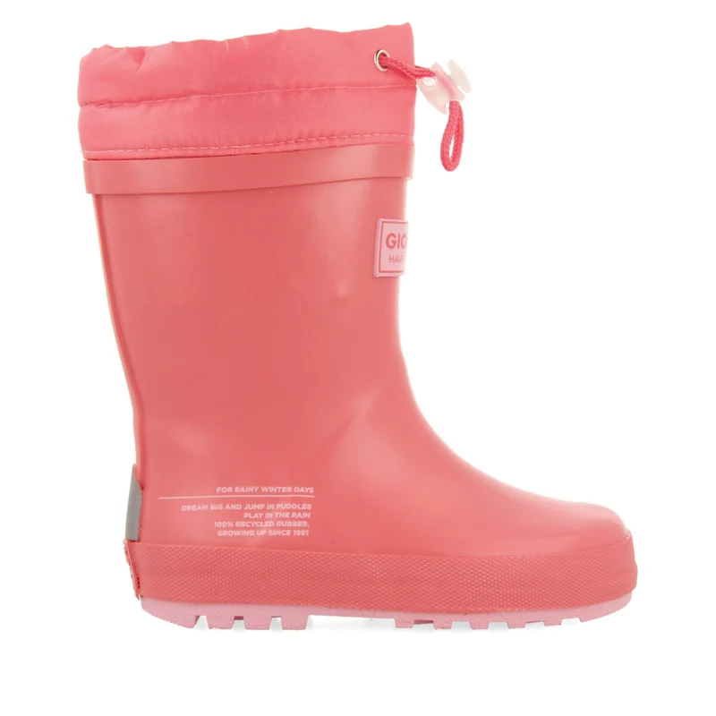 Veblem children's fuchsia welly boots 32