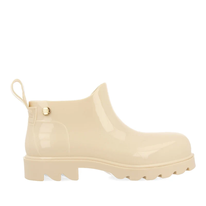 Letcher women's short beige clog-style welly boots 36