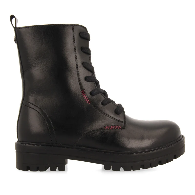 Oacoma children's black leather lace-up ankle boots 34