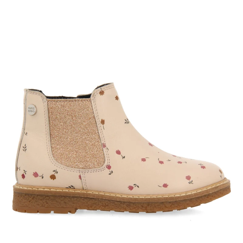 Elvenes children's floral-print pink leather chelsea boots 27