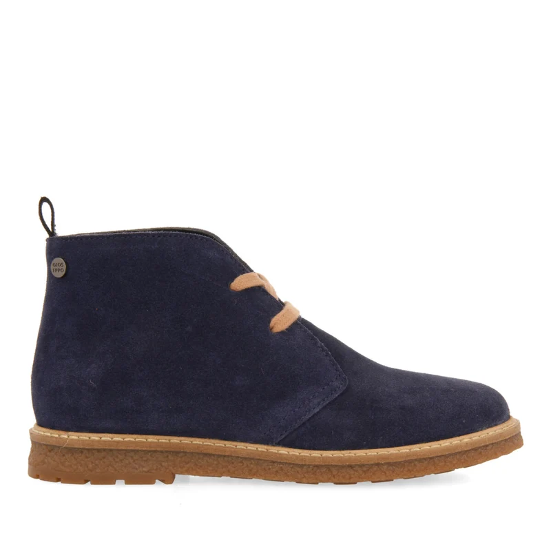 Rekvik children's navy blue leather lace-up ankle boots 28