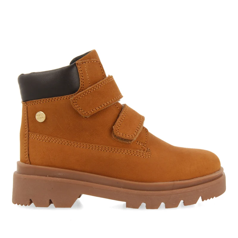 Gablitz children's tan leather ankle boots with adjustable straps 27