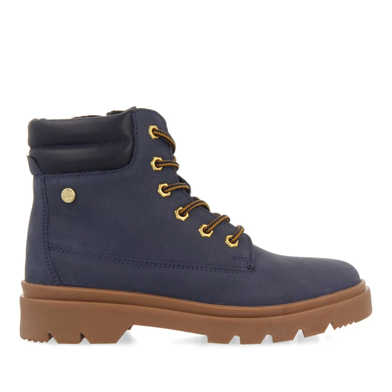 Favang children's tan leather lace-up ankle boots 34