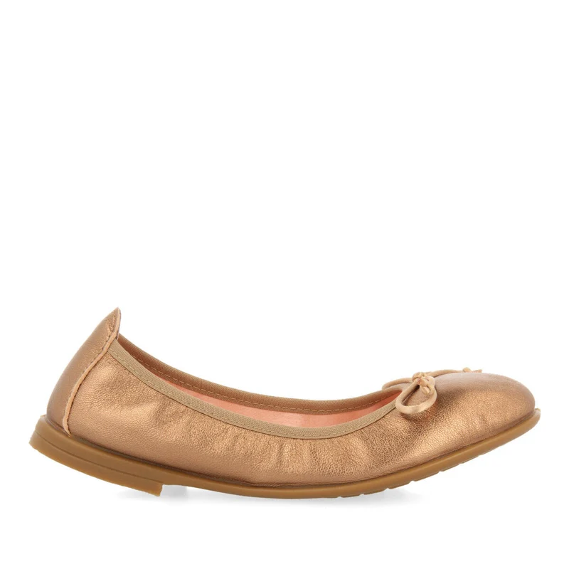 Volders girls' rose gold leather ballet flats 37