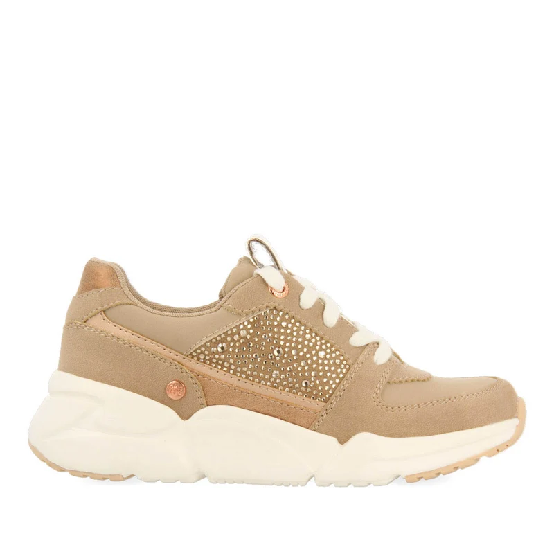 Hartl children's nude sneakers with rhinestones and shades of gold 39