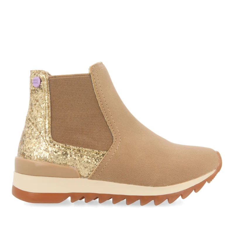 Luncarty children's chelsea boot-style sneakers with shiny gold detail 34