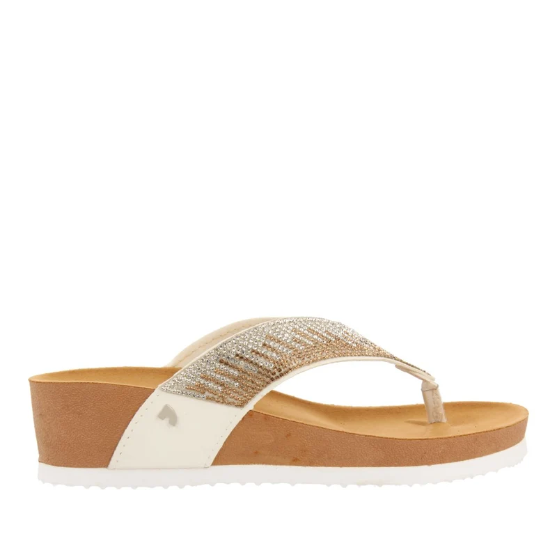 WEDGE SANDALS WITH NUDE COLOR STRAP AND RHINESTONES FOR WOMEN ISNELLO 40