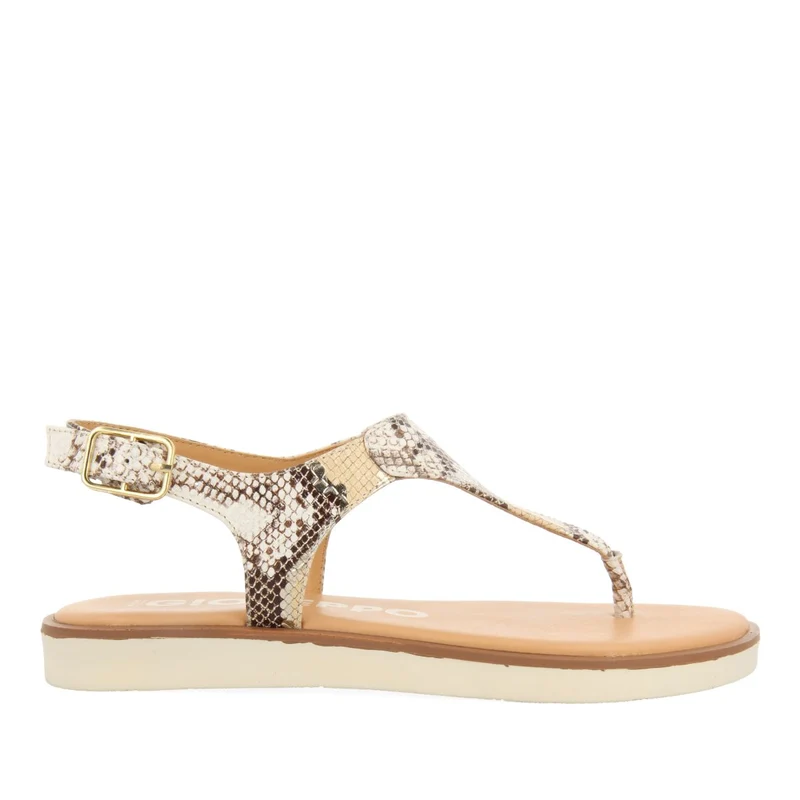 OFF-WHITE SNAKE PRINT LEATHER SANDALS FOR WOMEN XIBER 37