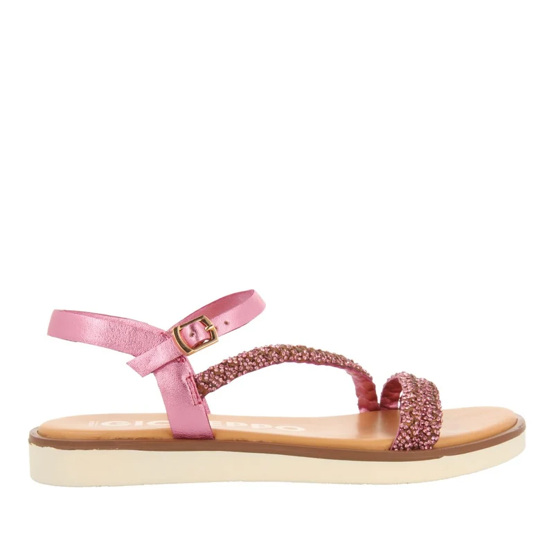 FUCHSIA LEATHER SANDALS WITH STRAPS AND EMBELLISHMENTS FOR WOMEN WALLOWA 35