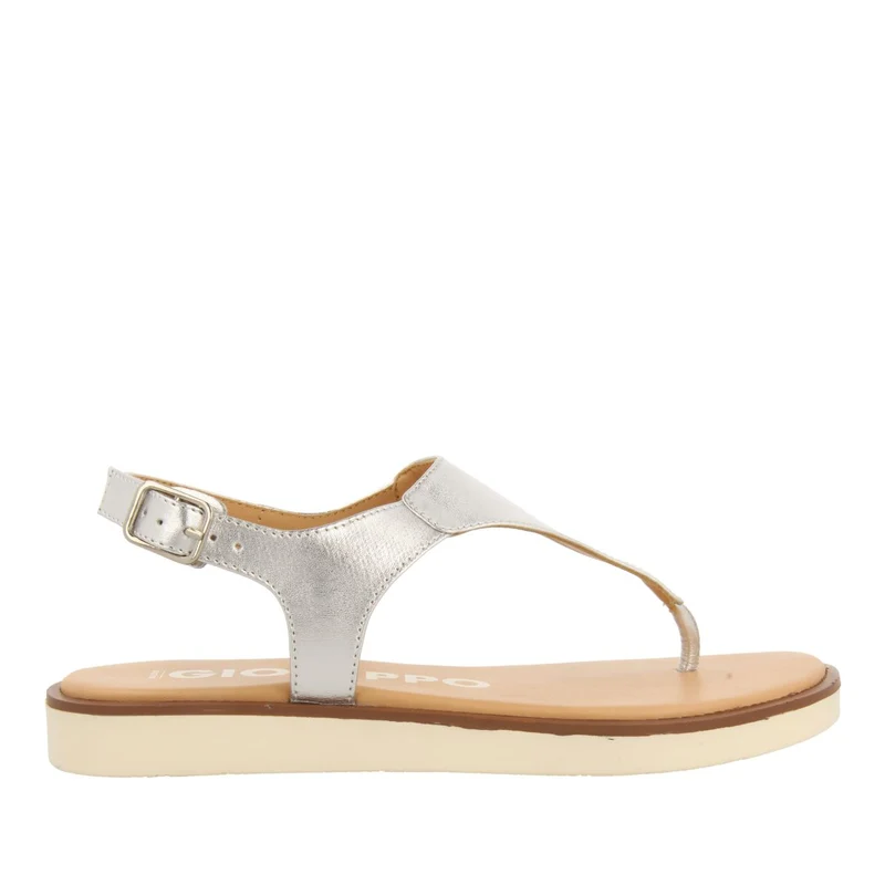 SILVER LEATHER SANDALS FOR WOMEN FIERZE 39