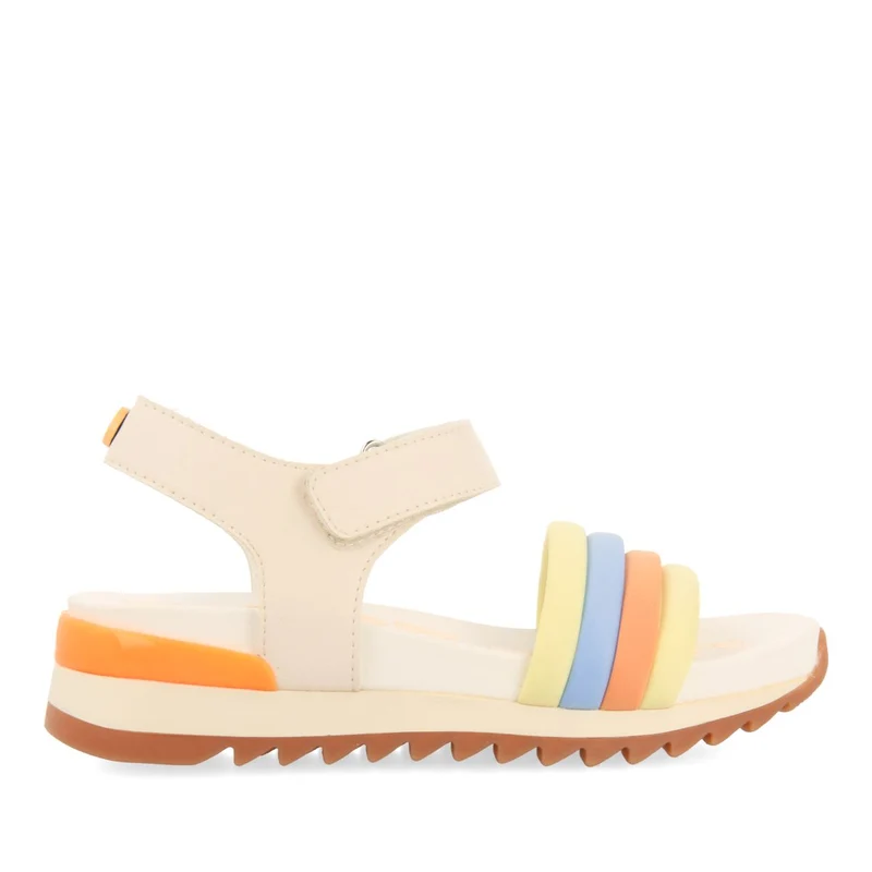 WHITE SPORTS SANDALS WITH MULTICOLOR DETAILS FOR GIRL AND BOY CLAPIERS 31