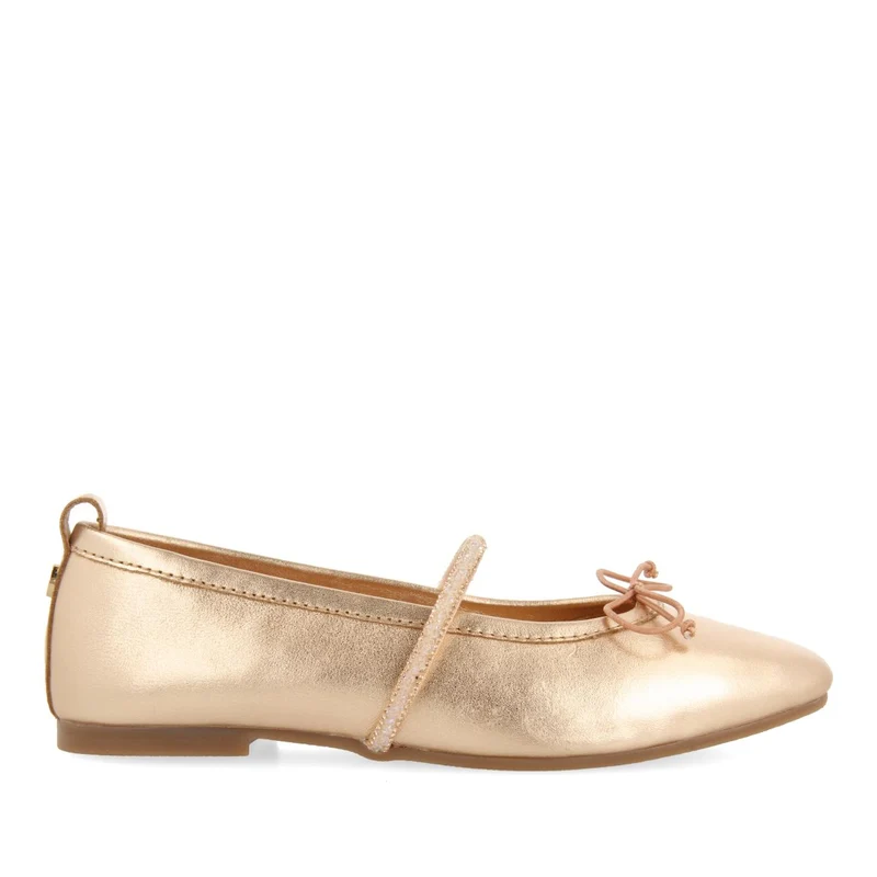 PINK GOLD SKIN BALLET FLATS WITH EMBELLISHMENTS FOR GIRL AND BOY DERJAN 34