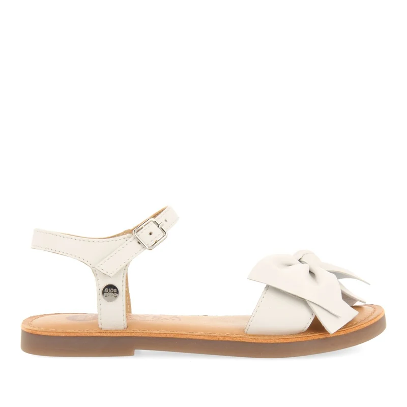 WHITE LEATHER SANDALS WITH BOW FOR GIRL AND BOY VARZIM 32