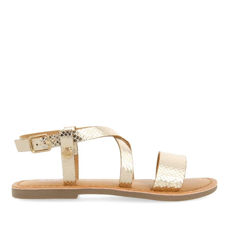 GOLDEN LEATHER SANDALS WITH STRAPS FOR GIRL AND BOY KOMSI 32