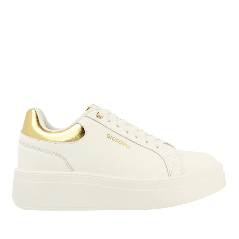 WOMEN'S WHITE SNEAKERS WITH PLATFORM AND GOLD DETAILS 41