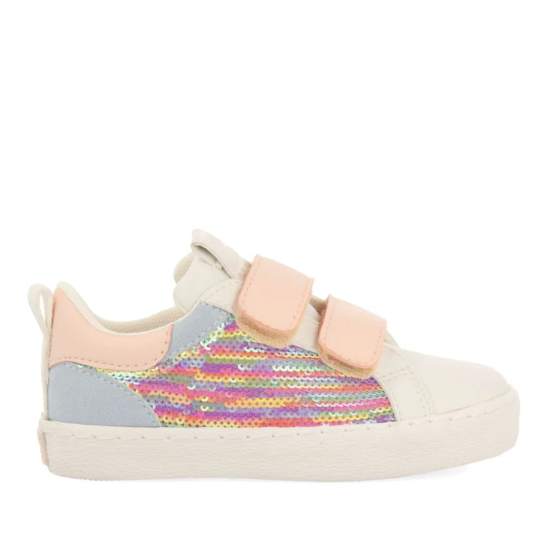 WHITE SNEAKERS WITH MULTICOLOR SEQUINS FOR GIRL AND BOY GLENVAR 31