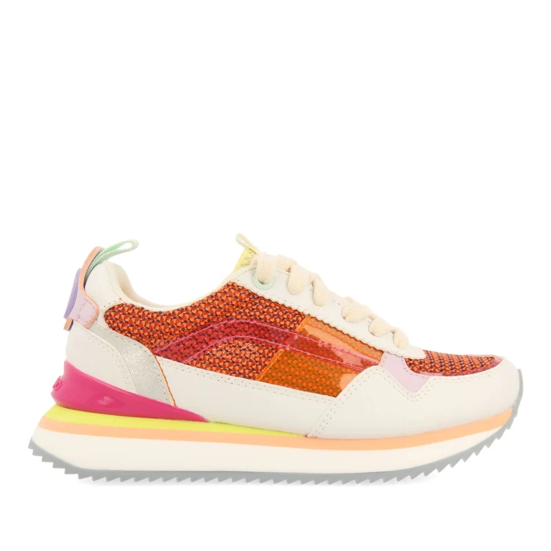 ORANGE SNEAKERS WITH CONTRAST OF TEXTURES AND COLORS FOR GIRLS AND BOYS POWAY 35