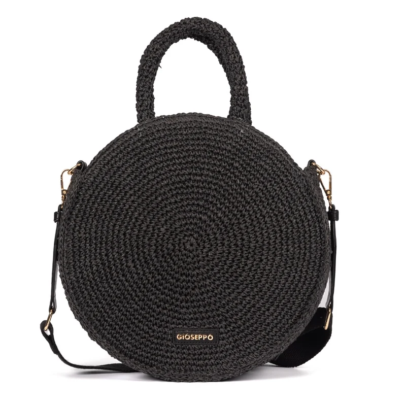 ROUND BLACK WOVEN BASKET MIMS UNICO