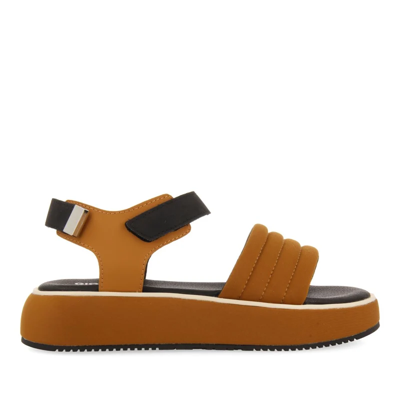 LEATHER COLOR SPORTS SANDALS WITH PLATFORM FOR WOMEN CHEVAL 35
