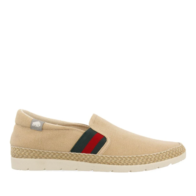 BEIGE ESPADRILLES WITH COLORED ELASTICS AND RECYCLED COTTON FOR MEN WIMER 44