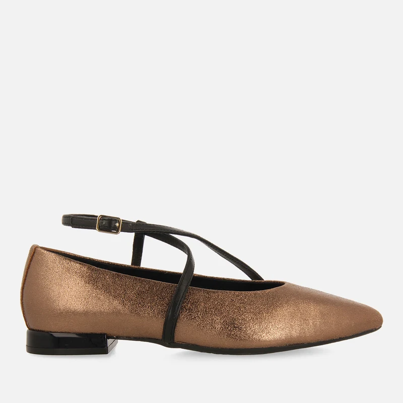 METALLIC LEATHER BALLET FLATS TURKEVE 36
