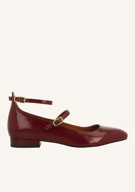 BALLET FLATS MARY JANES PATENT LEATHER EFFECT KALSEN 38