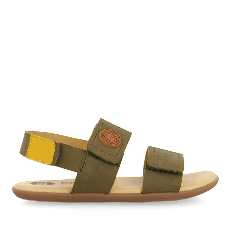 KHAKI SANDALS WITH YELLOW ACCENTS FOR BOYS AND GIRLS CORNWALL 27