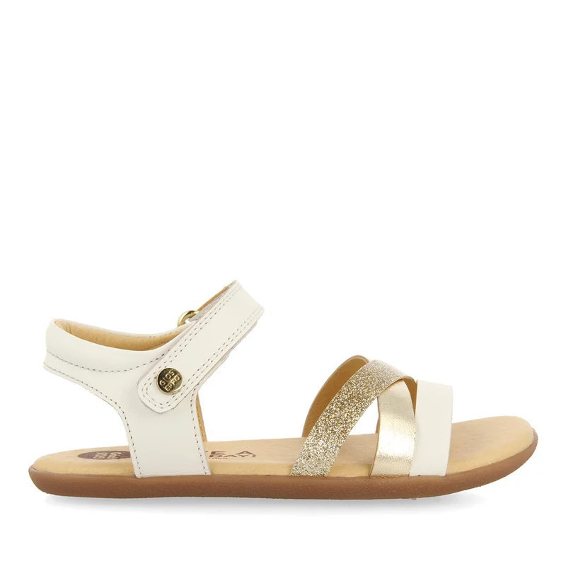 WHITE SANDALS WITH GLITTER AND METALLIC ACCENTS FOR GIRLS AND BOYS KARCAG 29