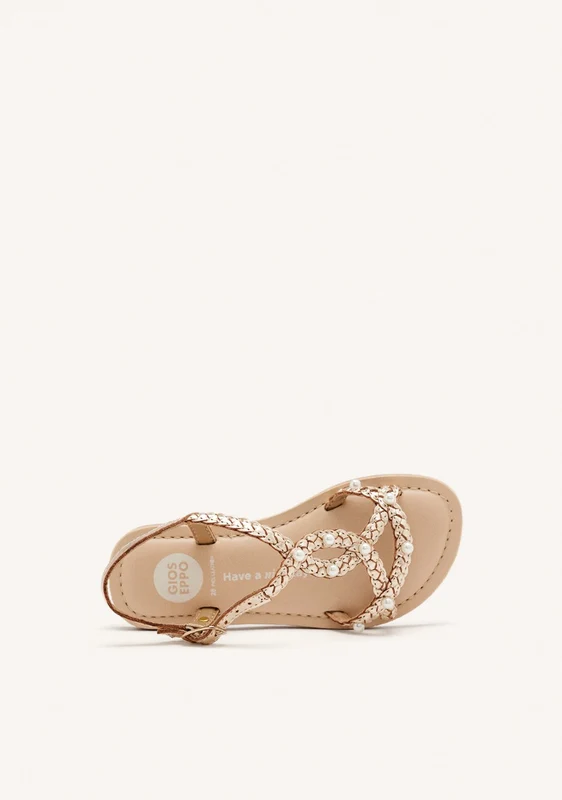 BRAIDED LEATHER PEARL SANDALS MARTELL 29
