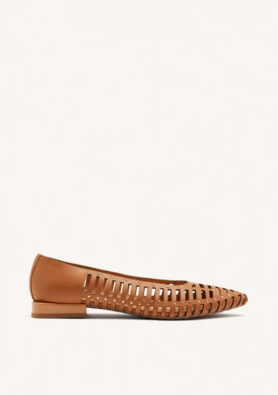 STUDDED LEATHER BALLET FLATS KENOSHA 35