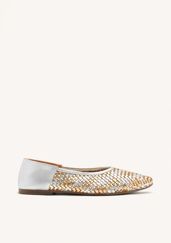 BRAIDED LEATHER BALLET FLATS HERSEY 38