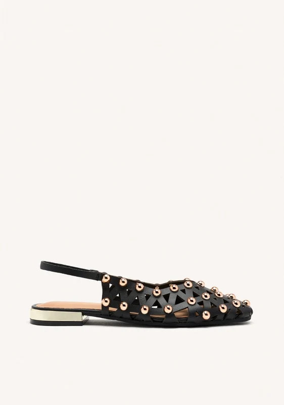 STUDDED LEATHER SLINGBACK BALLET FLATS CALAMUS 40