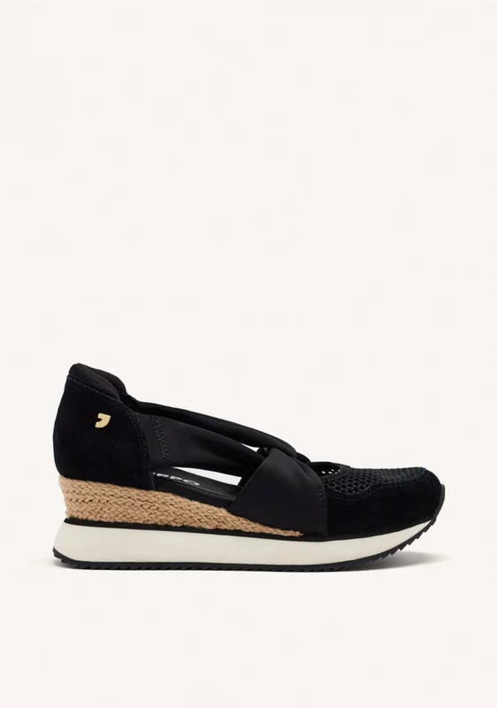 OPEN LEATHER WEDGE RAFFIA SNEAKERS DARLINGTON 38