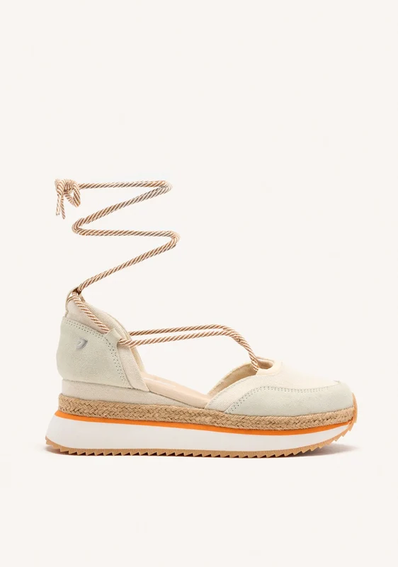OPEN LEATHER PLATFORM RAFFIA SNEAKERS CHITTENDEN 35