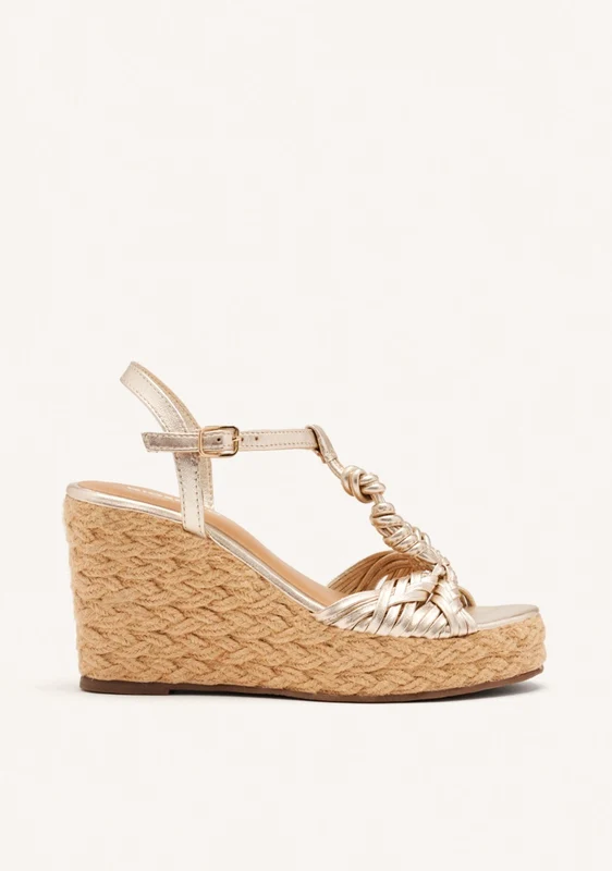 JUTE WEDGE LEATHER SANDALS CASTINE 37