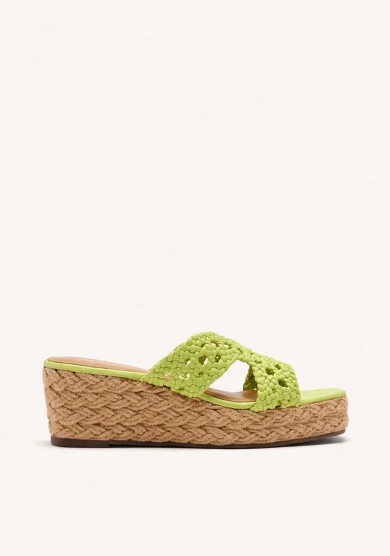 BRAIDED LEATHER SANDALS AND JUTE WEDGE BRIMFIELD 39