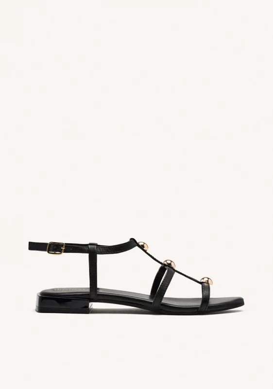 FLAT STUDDED LEATHER SANDALS STINNETT 40